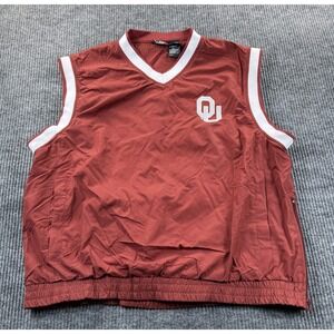 Oklahoma Sooners Vest Mens Large Red NCAA Football Team‎ Athletics Windbreaker